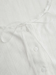 Pointelle Textured Scoop Neck Lace Trim Bowknot Tank Top