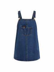Denim Metal Detail Pinafore Mini Dress Curve & Plus