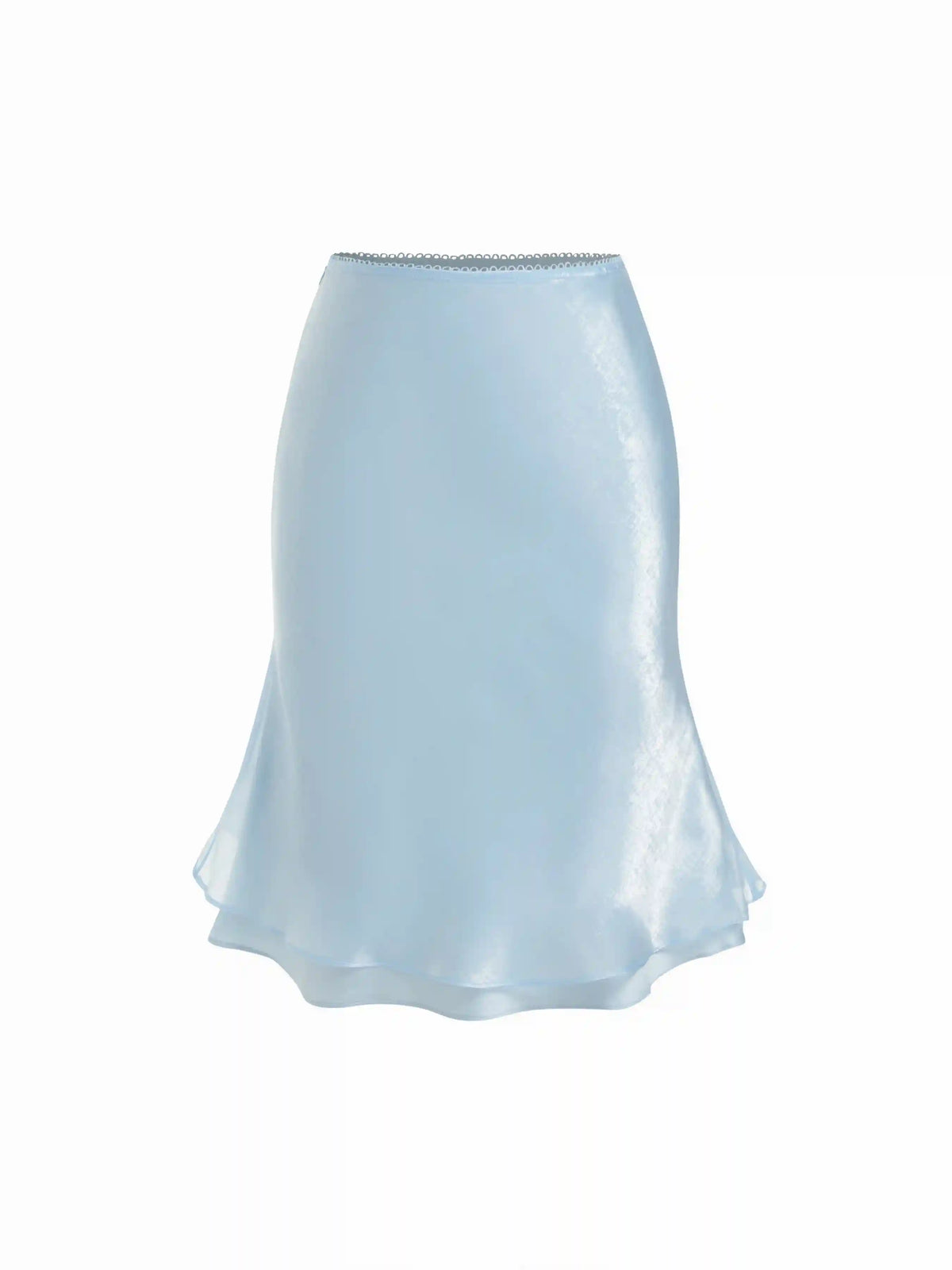 Satin Low Rise Mermaid Midi Skirt