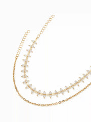 RHINESTONE LAYERED ANKLE CHAIN