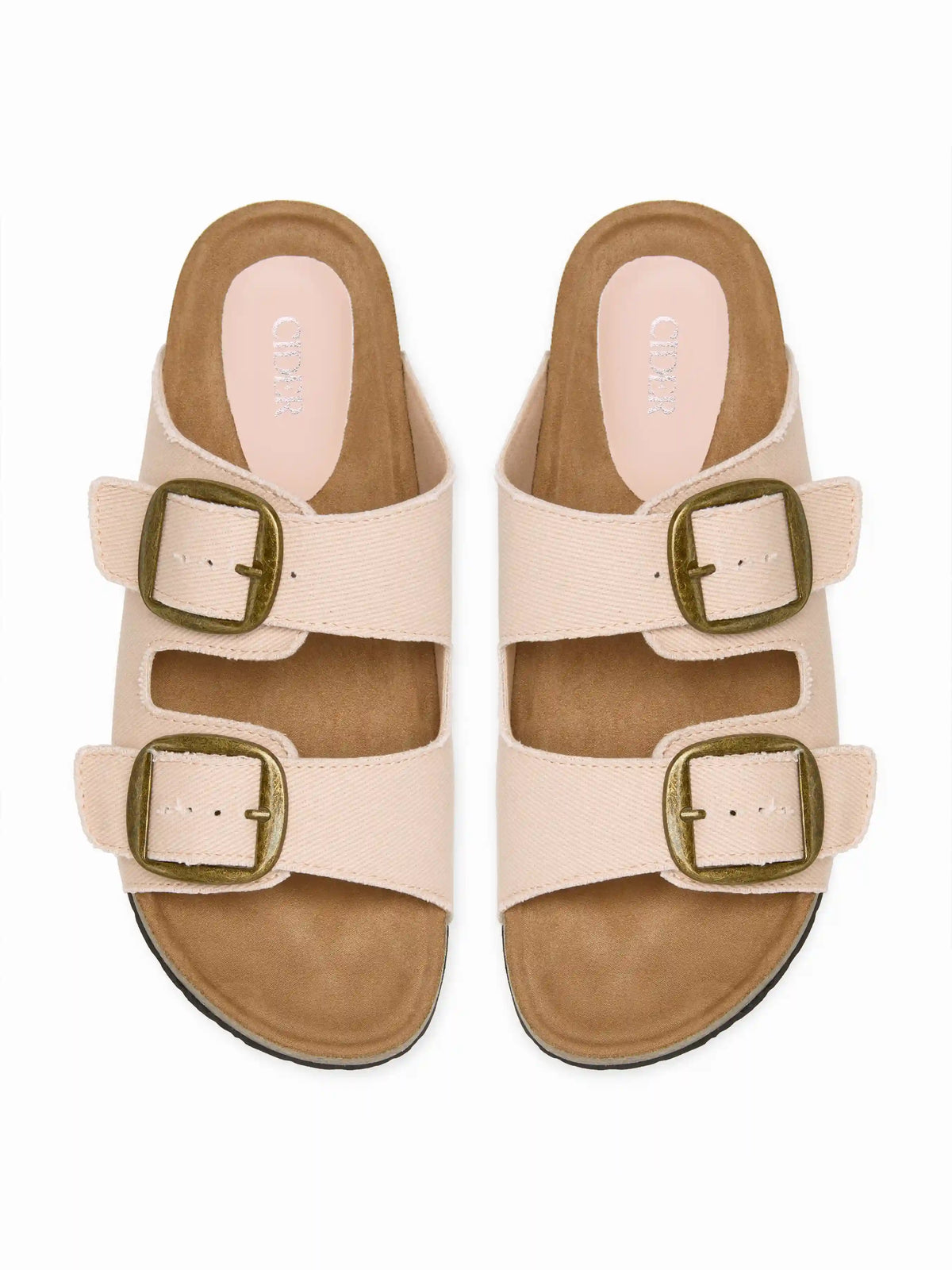 DOUBLE BAND BUCKLE SLIPPERS
