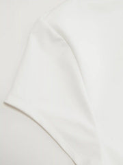 Mandarin Collar Short Sleeve Cut Out Top