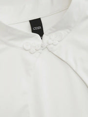 Mandarin Collar Short Sleeve Cut Out Top
