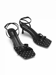 POLKA DOT STRAPPY HEEL SANDALS