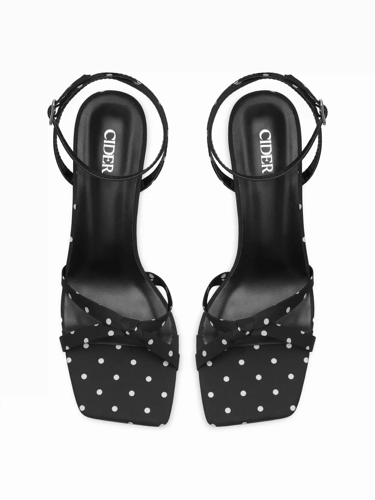 POLKA DOT STRAPPY HEEL SANDALS