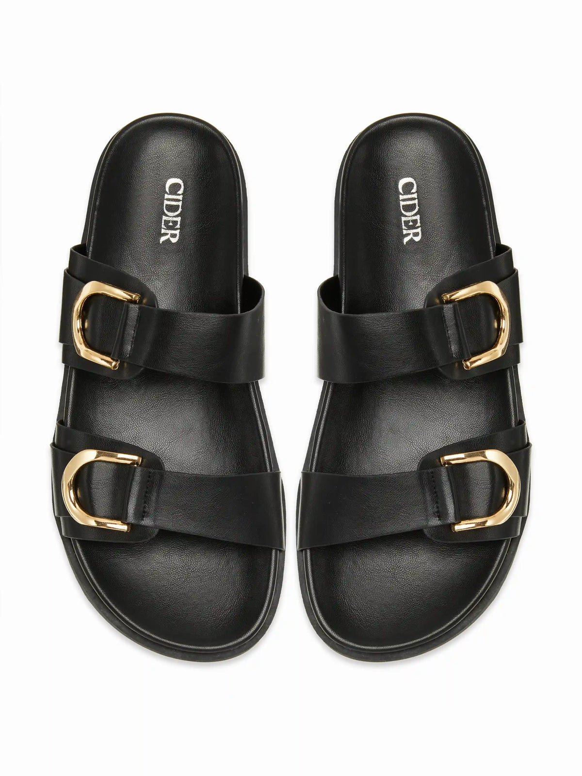 DOUBLE BAND BUCKLE SLIPPERS