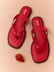 SQUARE TOE FLIP-FLOP SLIPPERS