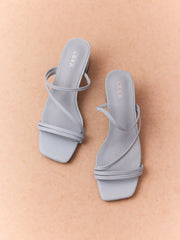 STRAP SQUARE TOE CHUNKY HEEL SANDALS