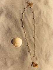 SHELL & STARFISH & FAUX PEARL LAYERED NECKLACE