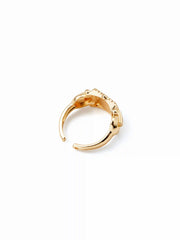 CLOCK & RHINESTONE OPEN RING