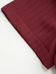 Polo Collar Texture Button Up Shirt Curve & Plus
