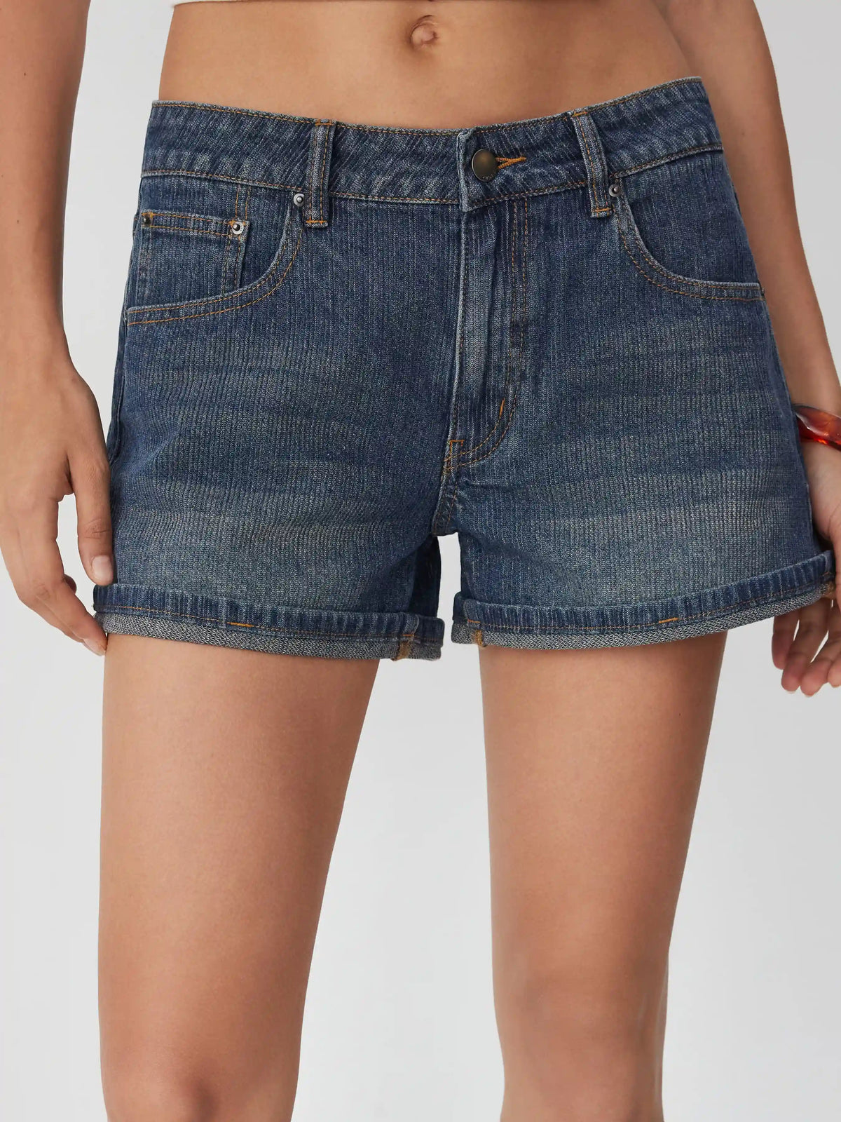 Denim Low Rise Shorts