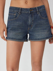 Denim Low Rise Shorts