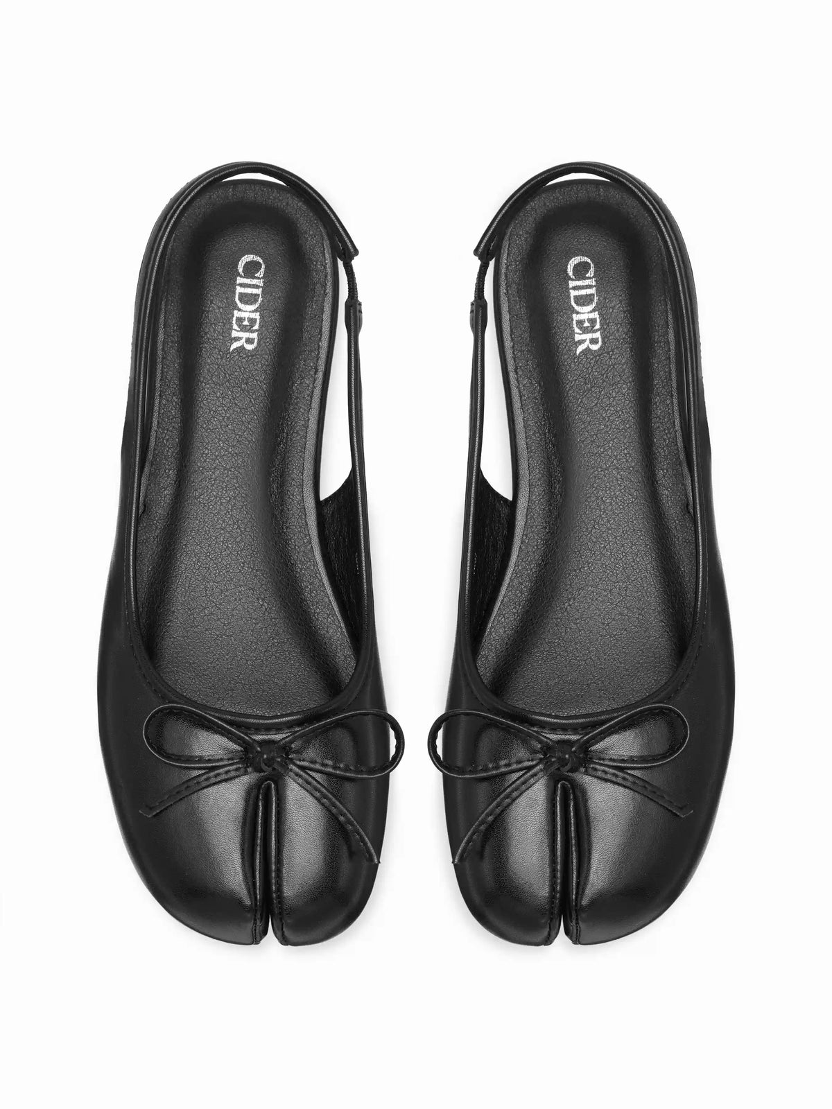 BOWKNOT DECOR SPLIT TOE SLINGBACK FLATS