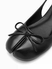 BOWKNOT DECOR SPLIT TOE SLINGBACK FLATS