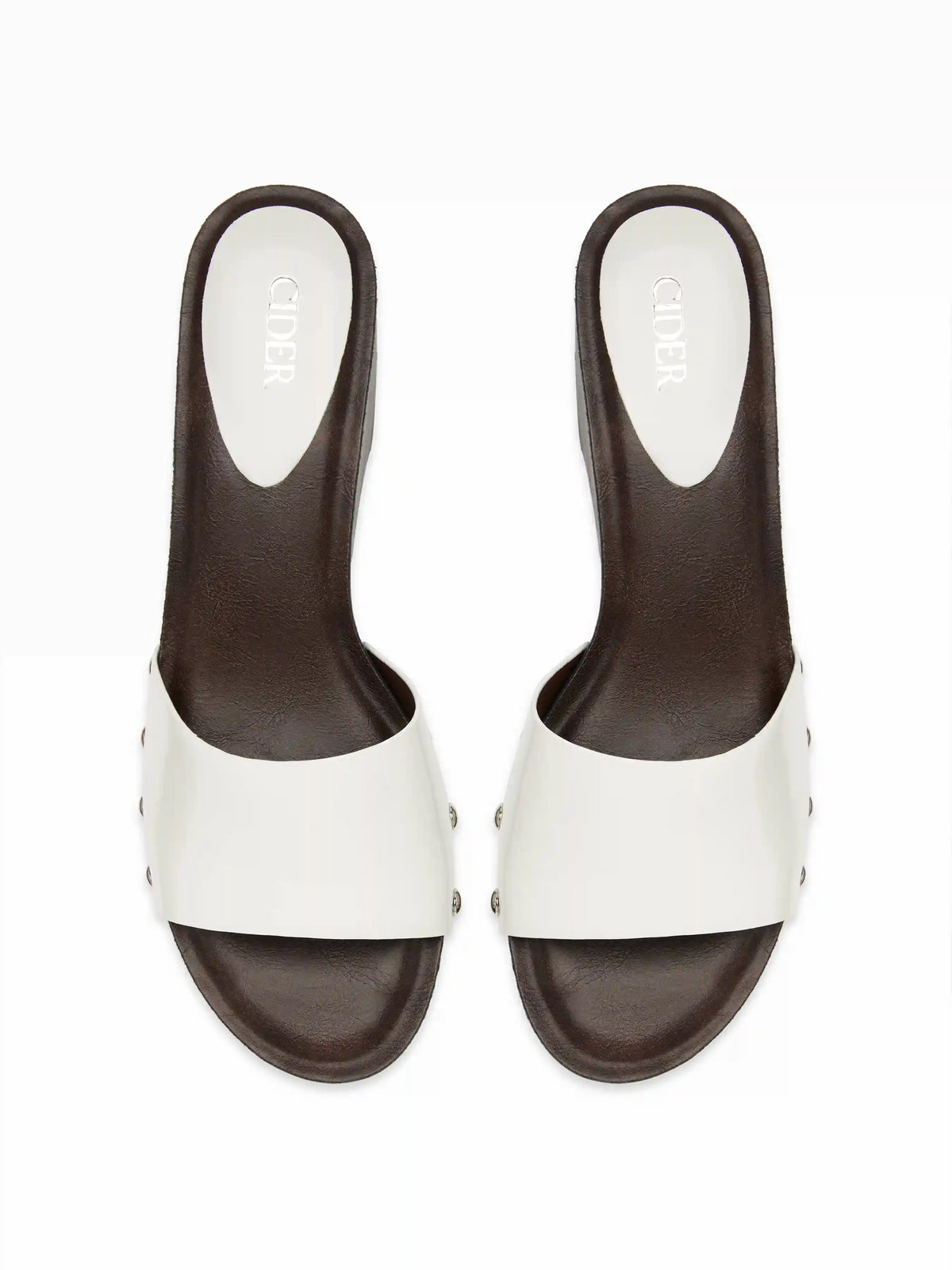 STUDDED PLATFORM MULE SANDALS