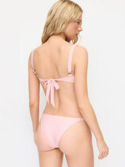 Sweetheart Bowknot Drawstring Bikini Set with Cover Up