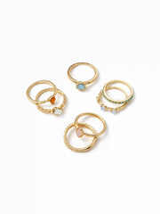 7PCS GEMSTONE RING SET