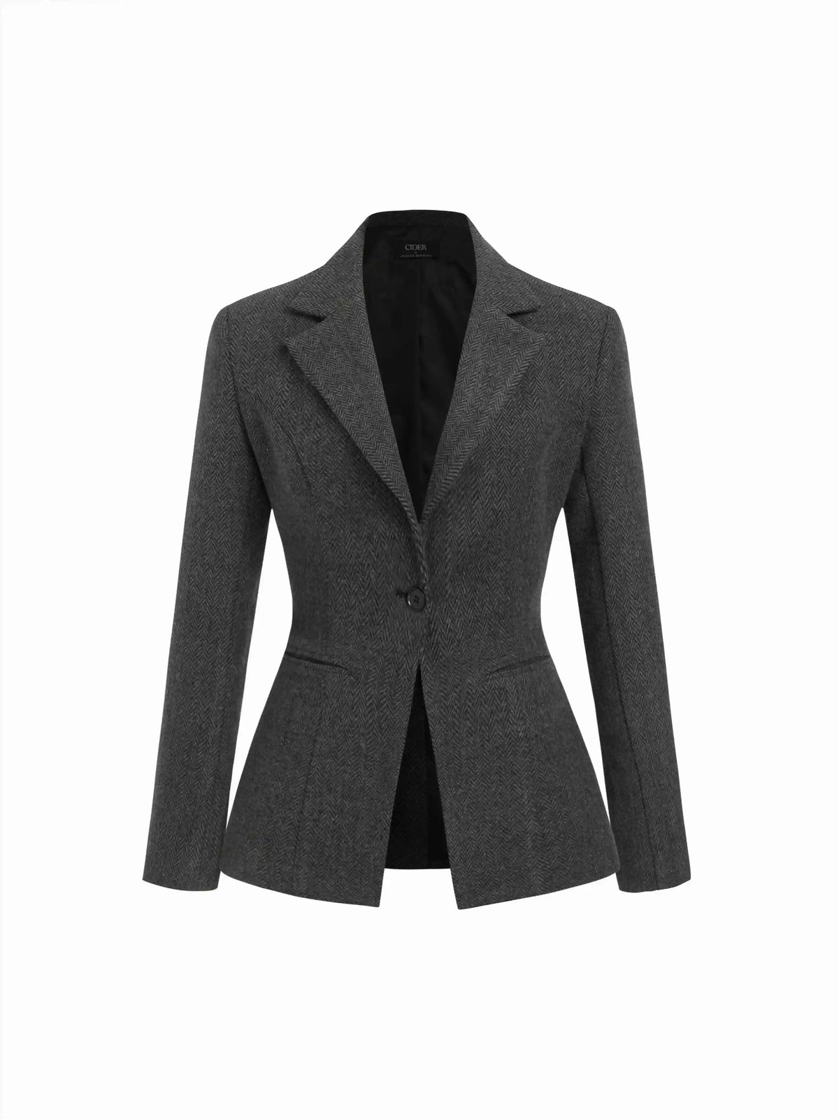 Notched Collar Tie Back Split Button Blazer