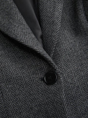 Notched Collar Tie Back Split Button Blazer