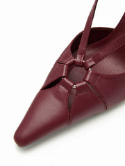 CUTOUT SLINGBACK KITTEN HEELS