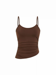 Ruched Cami Top & Chiffon Boat Neck Cape
