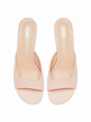 SQUARE TOE CHUNKY HEELED SANDALS