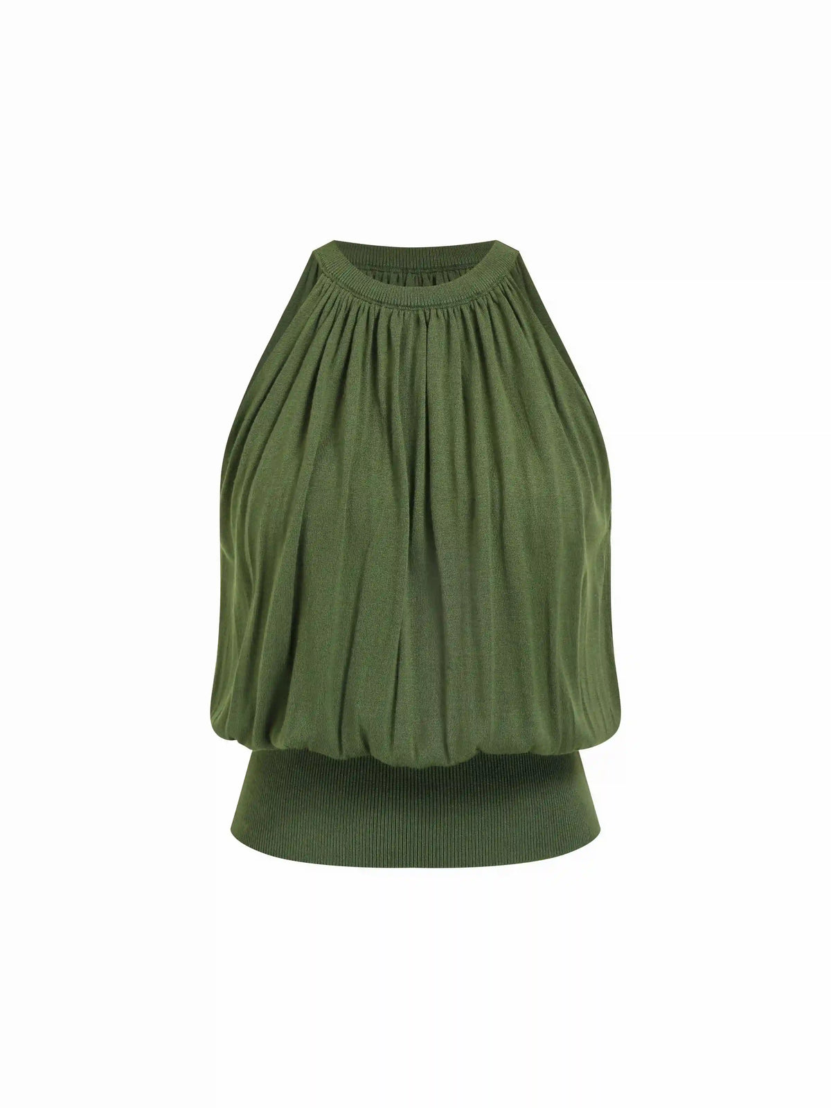 Knit High Stretch Ruched Draped Vest
