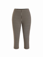 Low Rise Gingham Split Hem Leggings Capris
