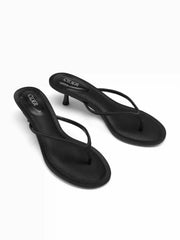 ROUND TOE FLIP-FLOP KITTEN HEELED SANDALS