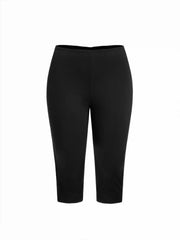 High Stretch Mid Rise Jogger Capri Trousers Curve & Plus