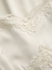 Square Neck Lace Panel Slip Knotted Mini Dress Curve & Plus