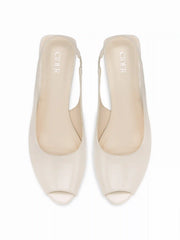 OPEN-TOE SLINGBACK KITTEN HEELS