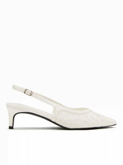 MESH POINTED TOE SLINGBACK HEELS