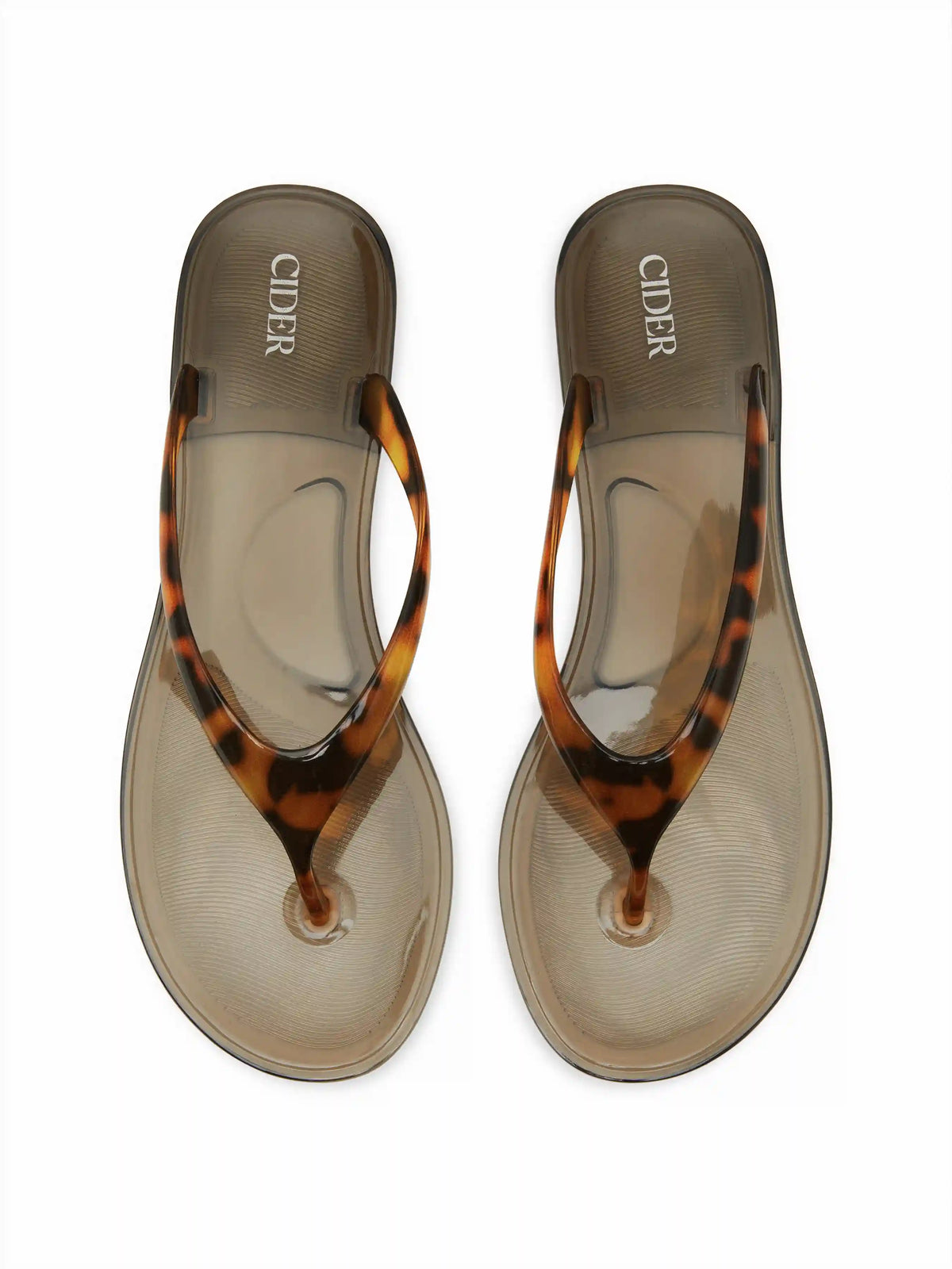 LEOPARD PRINT FLIP-FLOP JELLY SHOES