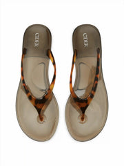 LEOPARD PRINT FLIP-FLOP JELLY SHOES