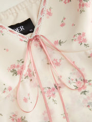 Chiffon Floral Ruffle Hem Camis Blouse Curve & Plus
