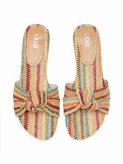 BOWKNOT WOVEN SLIPPERS