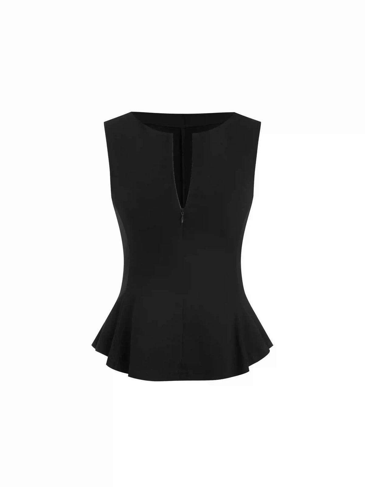 High Stretch Ruched Peplum Hem Tank Top