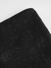 Jacquard Mid Rise Floral Lace Trim Mermaid Midi Skirt Curve & Plus