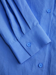 Cotton Collar Solid Long Sleeve Shirt