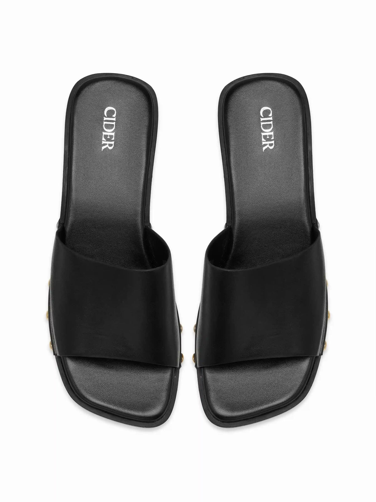STUDDED PLATFORM MULE SANDALS