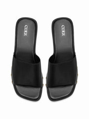 STUDDED PLATFORM MULE SANDALS