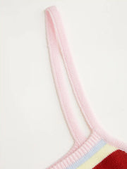 Knit Colorblock Square Neck Slim Crop Cami Top