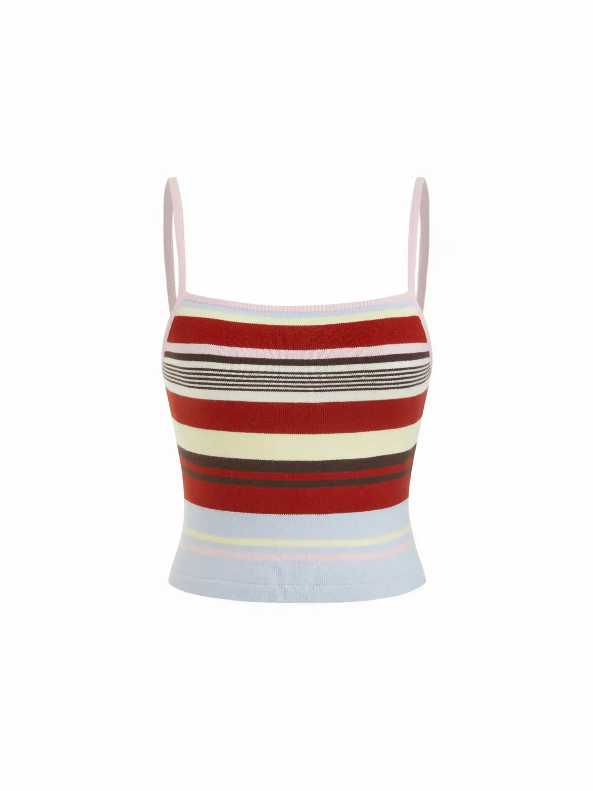 Knit Colorblock Square Neck Slim Crop Cami Top