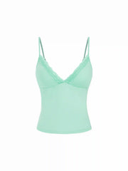 V-Neck Lace Trim Cami Top