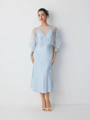 Lace Cape and Mermaid Maxi Dress Set