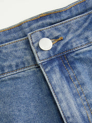 Stretch Cider Denim Low Rise Pocket Micro Shorts Curve & Plus