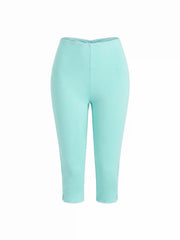 Low Rise High Stretch Split Knee Length Capri Leggings