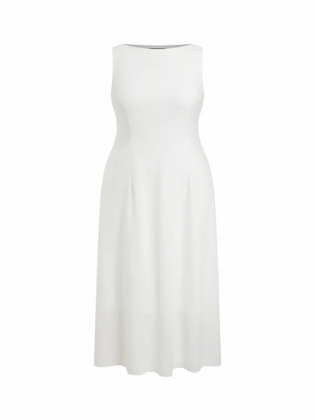 Boat Neck Solid Maxi Dress Curve & Plus